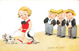 ENFANTS - Dessins D'enfants - Lequel Des Trois - Trois Petits Garçons Et Une Petite Fille - Carte Postale Ancienne - Children's Drawings