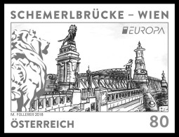 SALE!!! Austria Autriche Österreich 2018 EUROPA 2018 BRIDGES Black Print / Proof Imperforated MNH ** - 2018