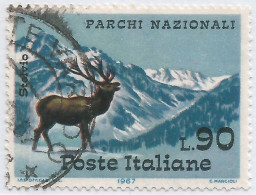 Repubblica 1967 Parchi Nazionali L.90 Stelvio Usato - Varietà "DOPPIE CORNA" DOUBLE HORNS CORNES DOUBLES - Sammlungen