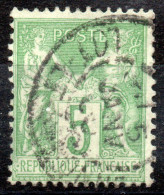 FRANCE / SAGE TYPE I N° 64  5c Vert  Oblitéré - 1876-1878 Sage (Type I)