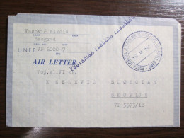 Air Cover Letter Of U.N.E.F. Yugoslav Army Contigent In Egypt 1961. - Aéreo