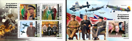 Djibouti 2023, WWII, Conference Of Tehran, Churchill, Planes, 4val In BF +BF - Sir Winston Churchill