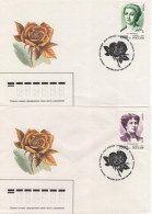 Russia 1996 FDC X2 Europe, Famous Women, S. Kovalevskaya, Ye.Dashkova, Rose - FDC