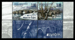 SALE!!! BOSNIA HERZEGOVINA CROAT POST (MOSTAR) 2018 EUROPA CEPT Bridges 2 Stamps + 2 Vignettes MNH ** - 2018