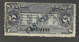 Bande - Tabac  Canada Excise Tobacco - Annee 1879 - Fiscale Zegels