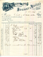 FACTURE.63.ISSOIRE.MERCERIE EN GROS.ARTICLES DE PARIS.BOUHET & BOISSY  A  " L'ISSOIRIENNE " 70 RUE DE LA BERBIZIALLE. - Textile & Clothing