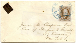 ETATS UNIS - BLOOD'S CITY DISPATCH + 5C FRANKLIN SUR LETTRE DE PHILADELPHIE POUR NEW YORK SIGNEE ROUMET - Cartas & Documentos