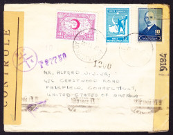 1944 Mehrfach Zensurierter Brief Aus Istanbul, Gestempelt ARNAVUTKÖY Nach Fairfield, CO, USA - Storia Postale