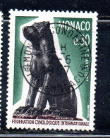 MONACO 1967 FEDERAION CYNOLOGIQUE INTERNATIONALE CONGRESS OF DOG FANCERS FEDERATION 30c USED USATO OBLITERE' - Used Stamps