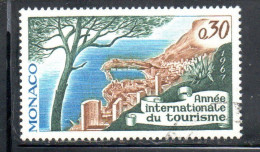 MONACO 1967 INTERNATIONAL TOURIST YEAR VIEW OF MONTE CARLO 30c USED OBLITERE' USATO - Used Stamps