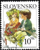 SLOVAQUIE - Pâques : Couronne De Fleurs Garçon Fille Œufs Décorés - Used Stamps