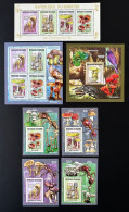 Burundi 2014 / 2015 Mi. 3562 - 3566 Bl. 557 - 561 Champignons Pilze Mushrooms Funghi Insects Oiseau Bird Vogel - Unused Stamps