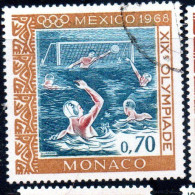 MONACO 1968 OLYMPIC GAMES OLIMPIQUE JEOUX MEXICO CITY WATER POLO 70c USED USATO OBLITERE' - Gebruikt