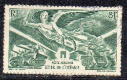 MONK761 - OCEANIA  1946 , Posta Aerea  Yvert N. 19  Usato. Vittoria - Oblitérés