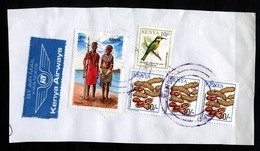 Kenia Kenya Between 1993 - 2007, Stamps On A Piece Of Paper: Bird, Peanut, El Molo People - Kenya (1963-...)