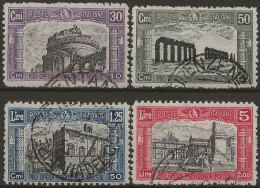 IT220-223U Regno D'Italia 1928, Sassone Nr. 220/23, Serie Cpl Di 4 Francobolli Usati Per Posta °/ - Oblitérés