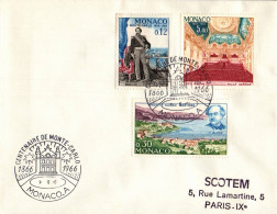 N°747 V -cachet Et Timbres Centenaire De Monte Carlo - Storia Postale