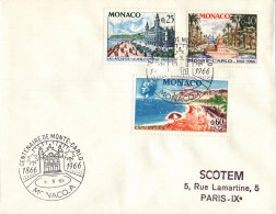 N°749 V -cachet Et Timbres Centenaire De Monte Carlo - Brieven En Documenten