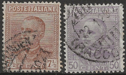 IT224-225U3 Regno D'Italia 1928, Sassone Nr. 224/25, Serie Cpl Di 2 Francobolli Usati Per Posta °/ - Oblitérés