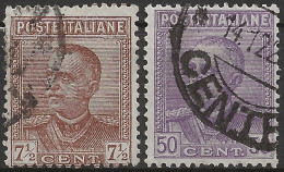 IT224-225U4 Regno D'Italia 1928, Sassone Nr. 224/25, Serie Cpl Di 2 Francobolli Usati Per Posta °/ - Oblitérés