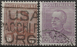 IT224-225U5 Regno D'Italia 1928, Sassone Nr. 224/25, Serie Cpl Di 2 Francobolli Usati Per Posta °/ - Oblitérés