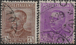 IT224-225aU1 Regno D'Italia 1928, Sassone Nr. 224/25a, Serie Cpl Di 2 Francobolli Usati Per Posta °/ - Oblitérés