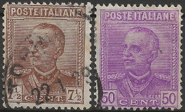 IT224-225aU3 Regno D'Italia 1928, Sassone Nr. 224/25a, Serie Cpl Di 2 Francobolli Usati Per Posta °/ - Oblitérés