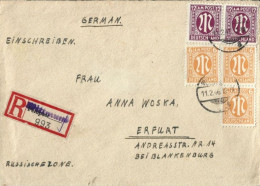 D - BIZONE - AM Post : 3x6 Et 2x12  Sur Lettre Recommandée : Russischezonz : étiquette De Recommandation FELPOST ??? - Emergency Issues American Zone