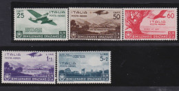 Italy   .  Y&T   .     Airmail  91/95   (2 Scans)     .    **      .    MNH - Posta Aerea