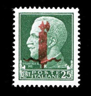 1944 REGNO Repubblica Sociale 25c. Sassone 490 RSI Imperiale Soprastampata Fascetti MNH ** Integri R.S.I. - Neufs