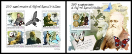 GUINEA REP. 2023 MNH Alfred Russel Wallace M/S+S/S – OFFICIAL ISSUE – DHQ2403 - Natura