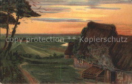 42169662 Worpswede Sonnenuntergang Kuenstlerkarte Worpswede - Worpswede