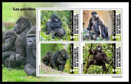 DJIBOUTI 2023 MNH Gorillas M/S – IMPERFORATED – DHQ2403 - Gorilas