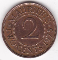 Ile Maurice , 2 Cents 1975 , Elizabeth II , En Bronze , KM# 32 - Maurice