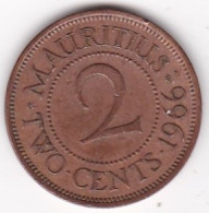 Ile Maurice , 2 Cents 1966 , Elizabeth II , En Bronze , KM# 32 - Mauritius