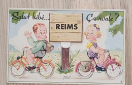 France - Reims - Carte Système - Salut Bébé ça Roule? - Souvenir De Reims - Carte Postale Ancienne - Reims