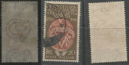 Accademia Venezia 1950 L.20 Usato Filigrana Lettere CPL 100% In Alto - Sammlungen