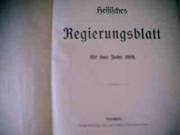 Hessisches Regierungsblatt Für Das Jahr 1919 - Droit