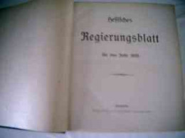 Hessisches Regierungsblatt Für Das Jahr 1923 - Rechten