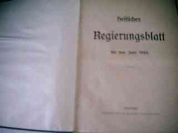 Hessisches Regierungsblatt Für Das Jahr 1934 - Diritto