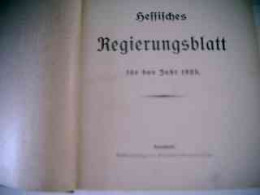 Hessisches Regierungsblatt Für Das Jahr 1925 - Recht