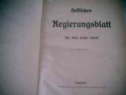 Hessisches Regierungsblatt Für Das Jahr 1929 - Derecho