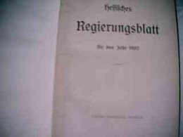 Hessisches Regierungsblatt Für Das Jahr 1937 - Rechten