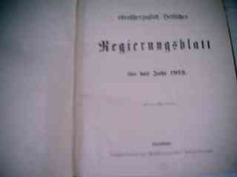Hessisches Regierungsblatt Für Das Jahr 1913 - Law