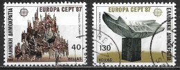 GREECE 1987 Europe CEPT Used Set 4 Sides Perforated Vl. 1711 / 1712 - Oblitérés