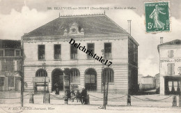 CPA 79 0002 BEAUVOIR-SUR-NIORT - MAIRIE ET HALLES - PETITE ANIMATION PERSONNES ET HÔTEL DES VOYAGEURS - Beauvoir Sur Niort