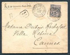 RC 26911 MONACO 1898 - 40c SUR LETTRE RECOMMANDÉE DE MONTÉ CARLO POUR CANNES - Lettres & Documents