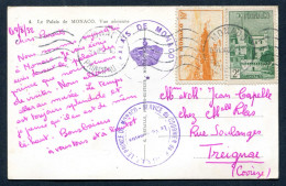 RC 26912 MONACO 1952 SERVICE DU COURRIER - PALAIS DE MONACO SUR CARTE POSTALE - Brieven En Documenten