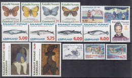 G2686. Greenland 1997. Complete Year Set. Without Blocs And Booklets. Michel 299-314. (32.80€). MNH(**) - Komplette Jahrgänge