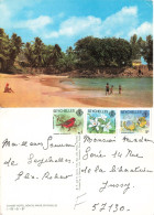 Seychelles Mahe Sunset Hotel Beach Plage CPM + Timbre Timbres - Seychelles